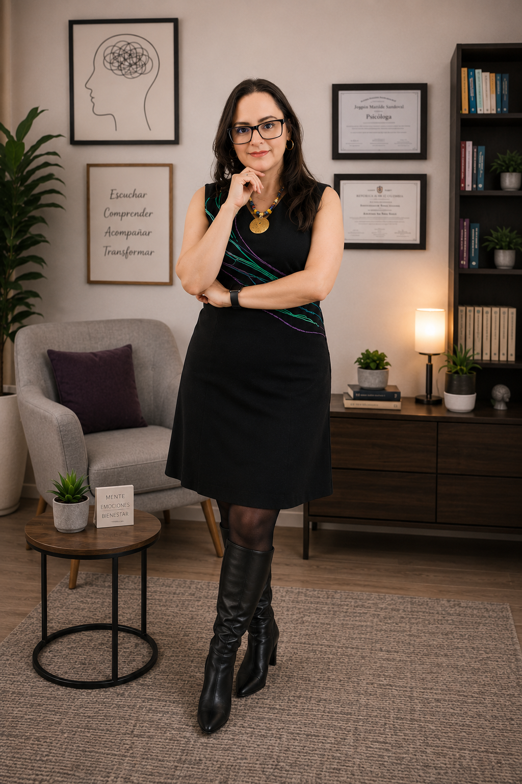 Ángela Henker en su consultorio